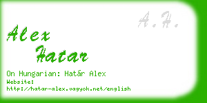 alex hatar business card