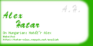 alex hatar business card